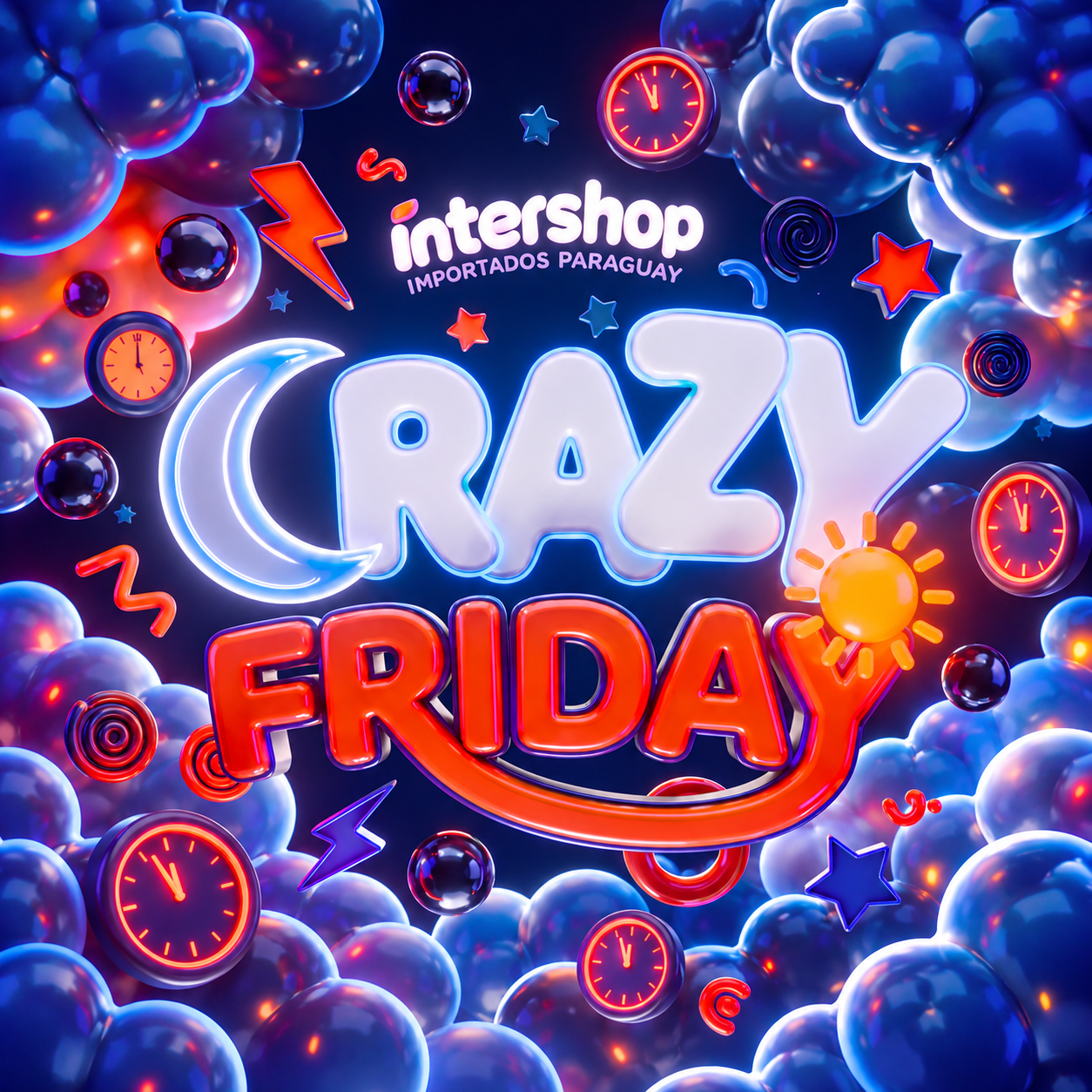 Crazy Friday Intershop 2026: de 19 a 22 de novembro, 4 dias de loucura, 2 Blacks e descontos de até 80% no Paraguai!